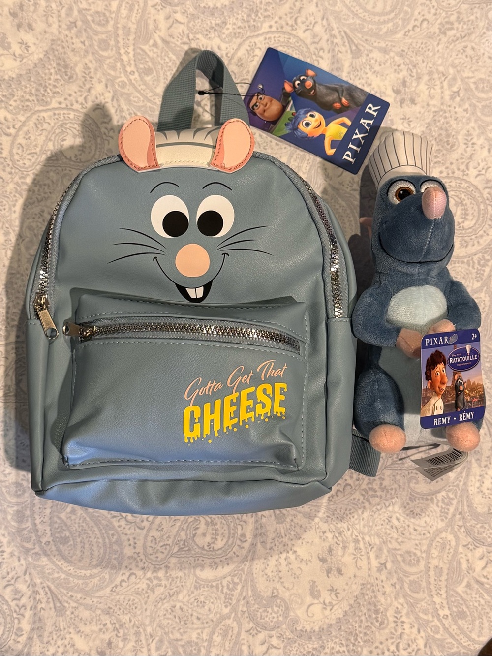 Disney Ratatouille Remy Mini Faux Leather Backpack & Plush Remy Collectible Set